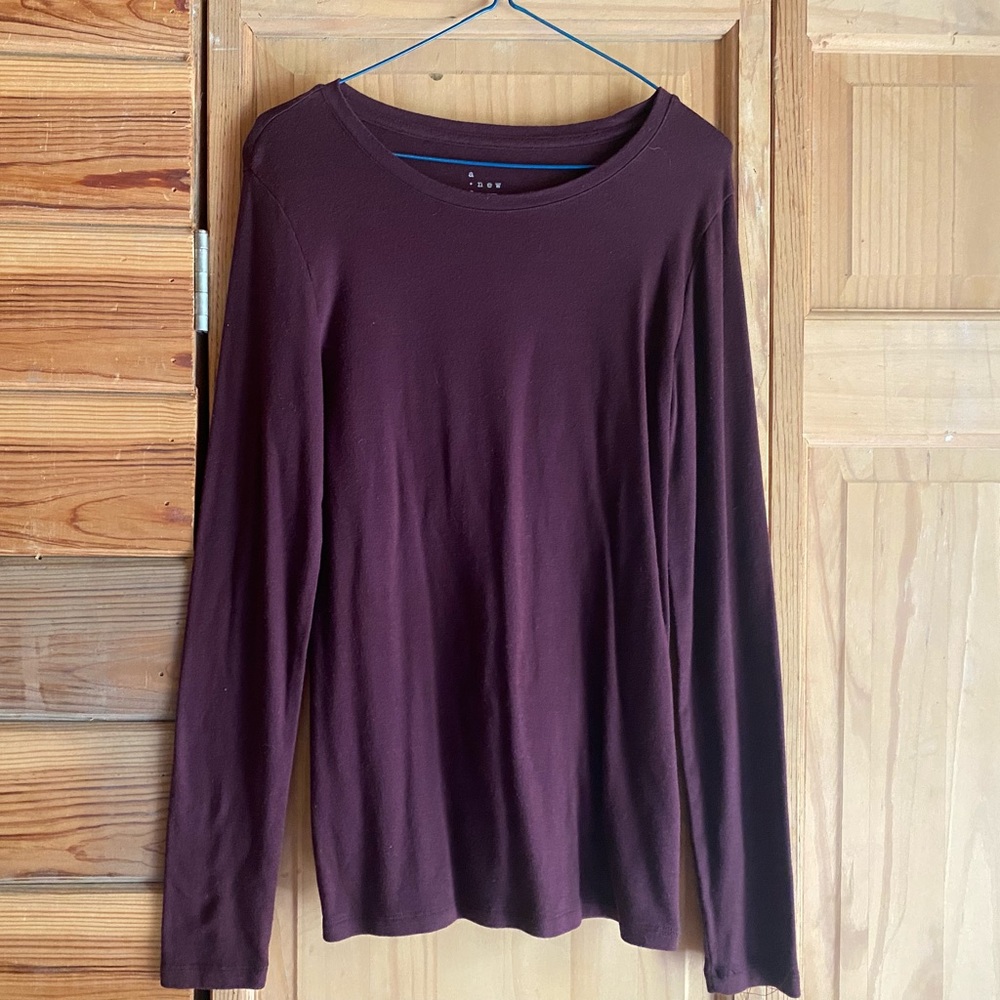 A New Day Dark Purple Long Sleeved Top
